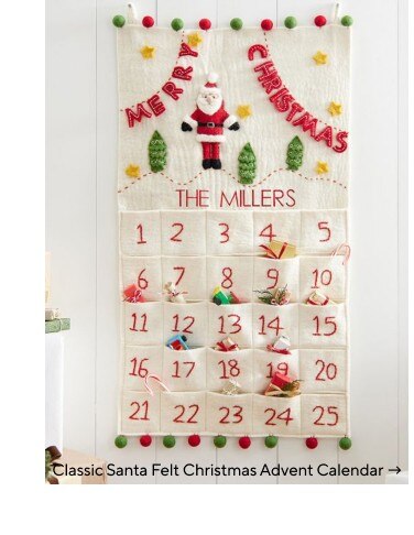 Classic Santa Felt Christmas Advent Calendar - Mobile